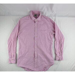 Sid Mashburn Shirt Men's Medium Long Sleeve Pink Textured Cotton Dress Work